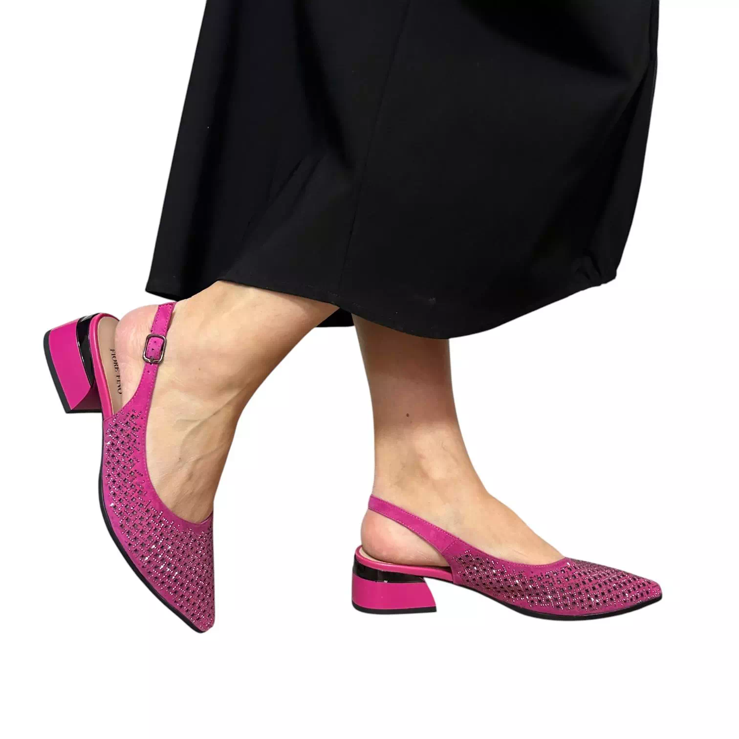 Pantofi decupati Fiore Fino fuxia