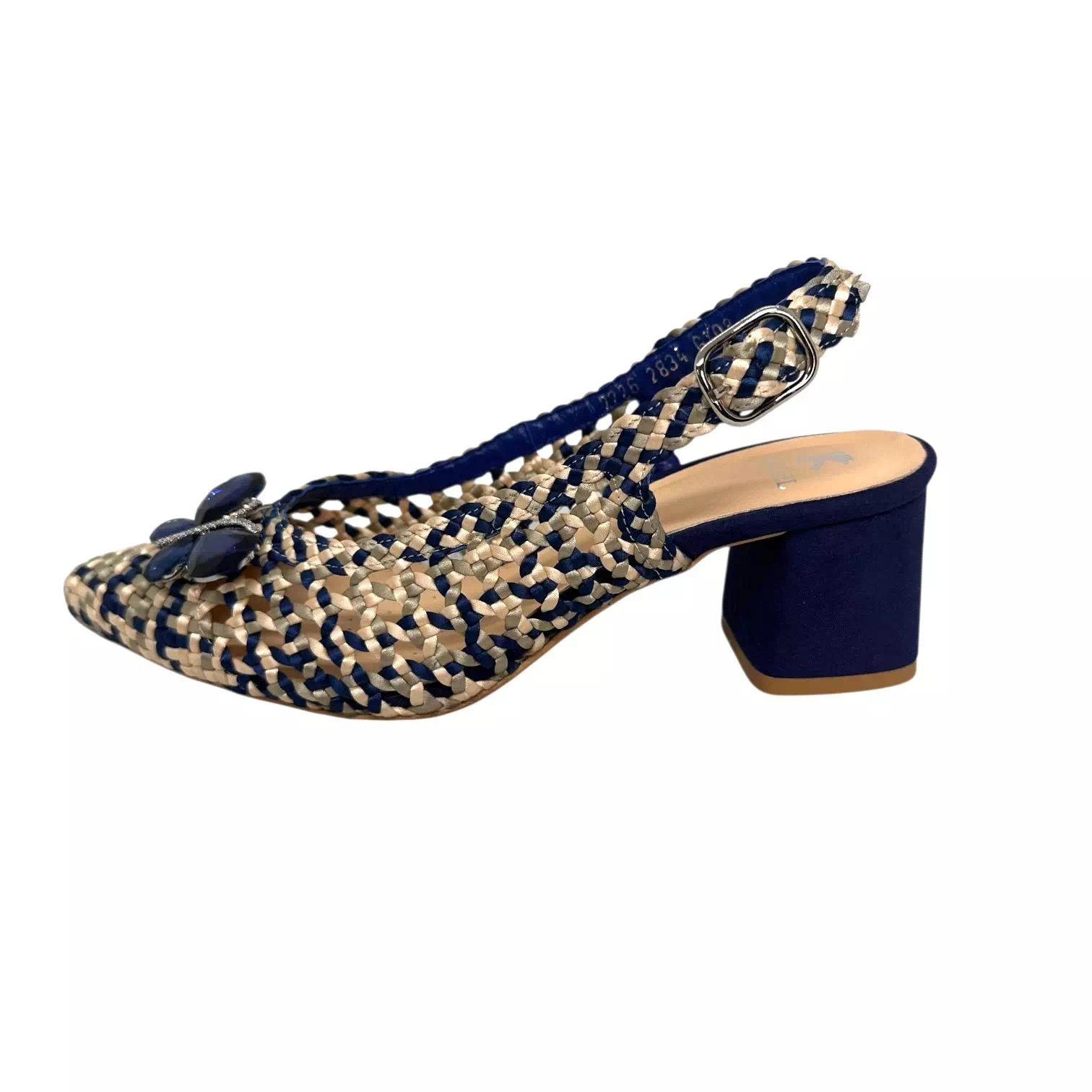 Pantofi decupati Kordel blu cu fluture