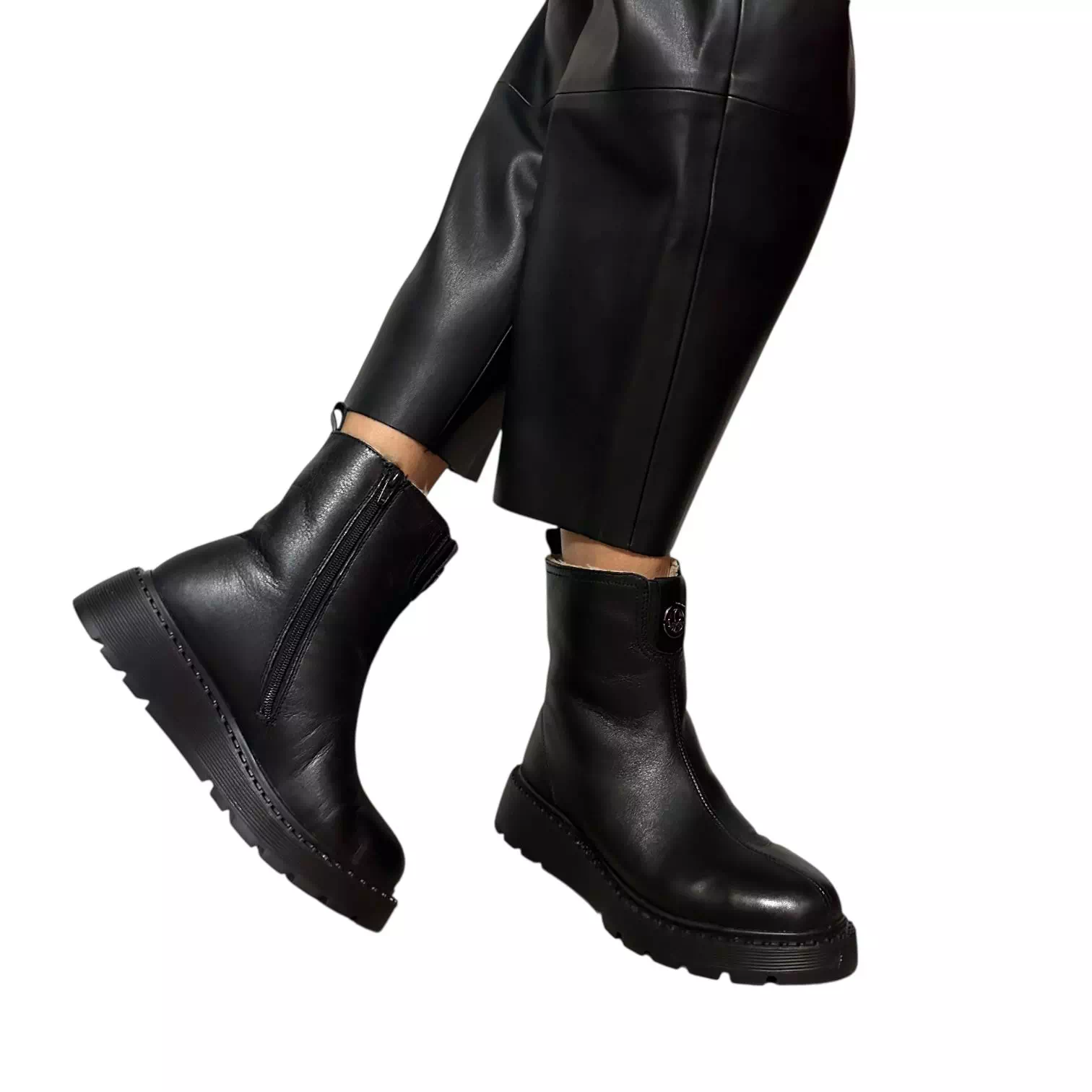 Ghete Rieker negre imblanite