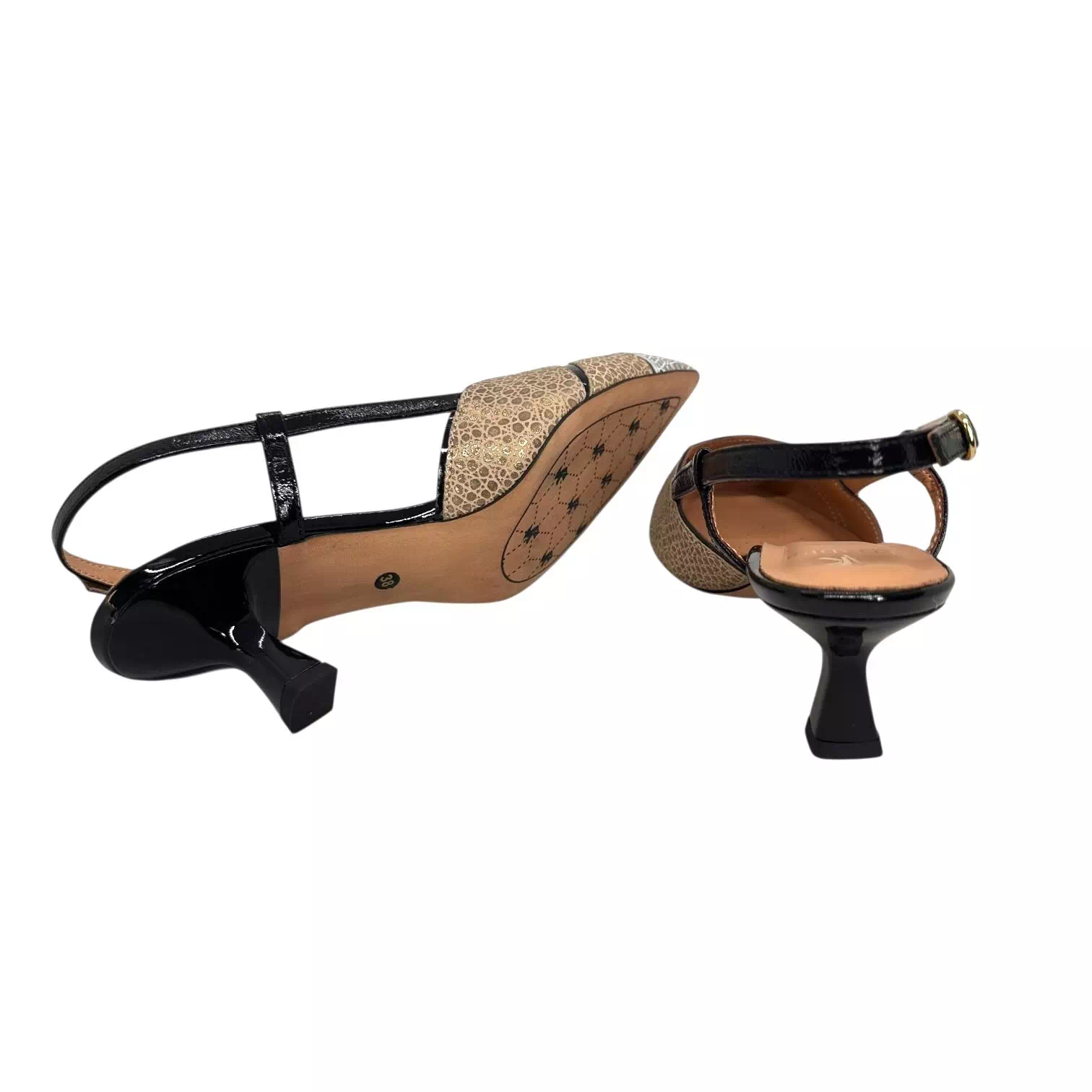 Pantofi decupati Kordel auriu mix