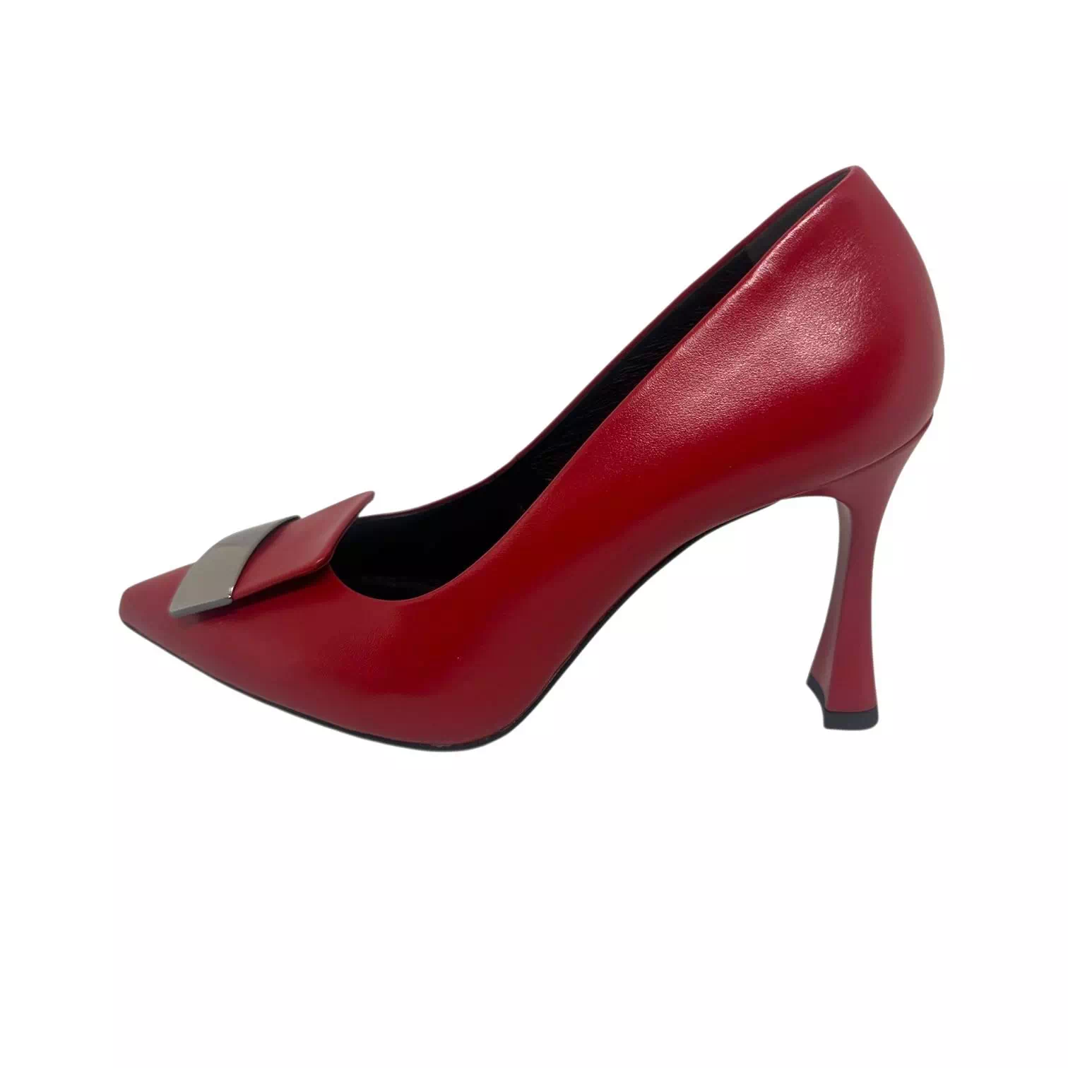 Pantofi Kordel stileto rosii cu accesoriu