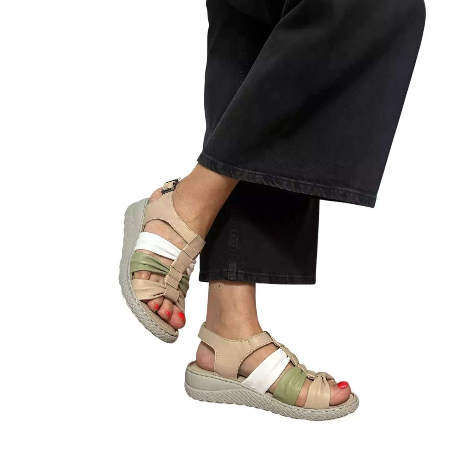 Sandale Dogati bej combinat