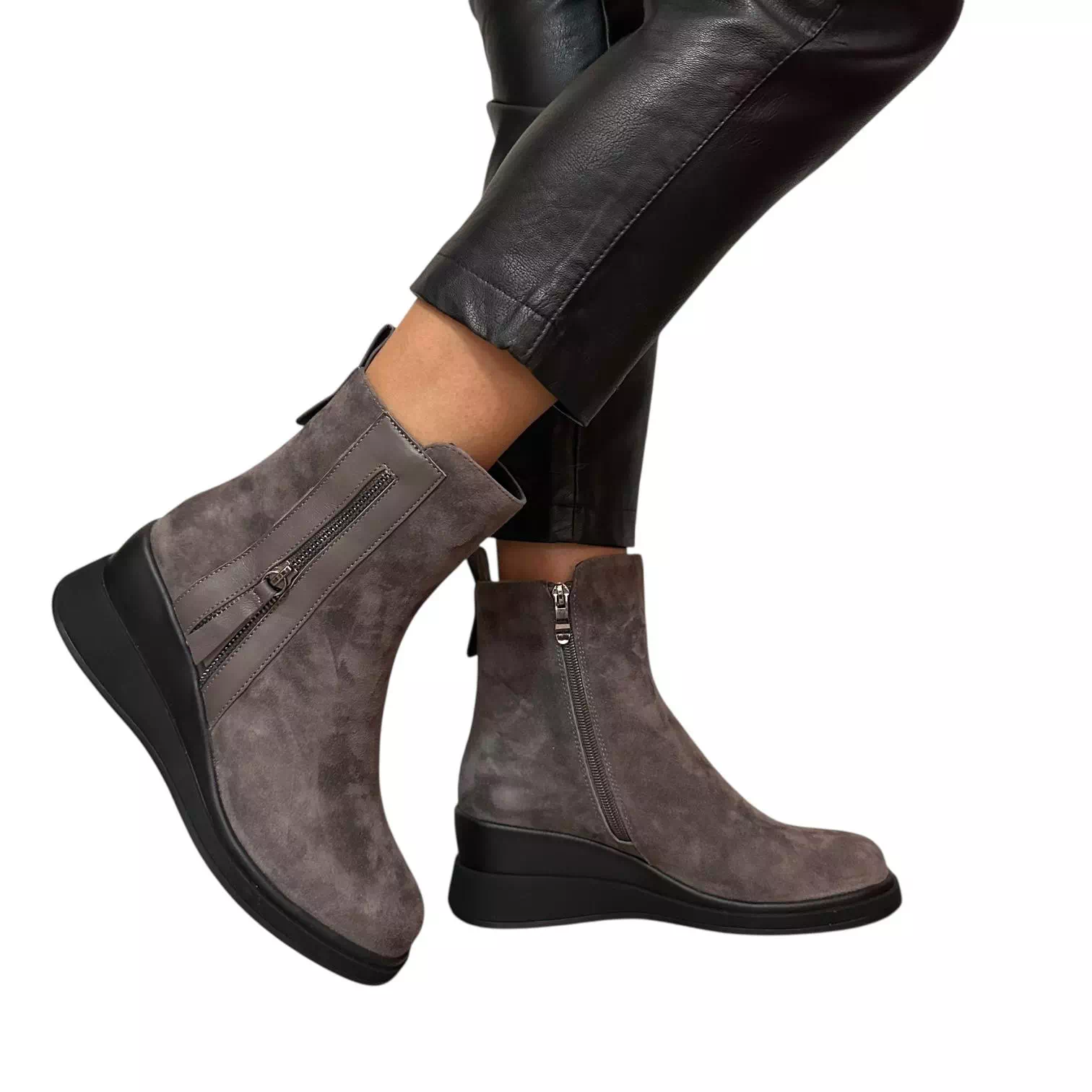 Ghete Fiore Fino gri cu platforma