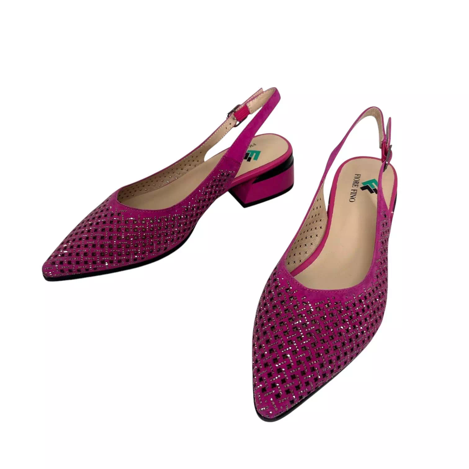 Pantofi decupati Fiore Fino fuxia