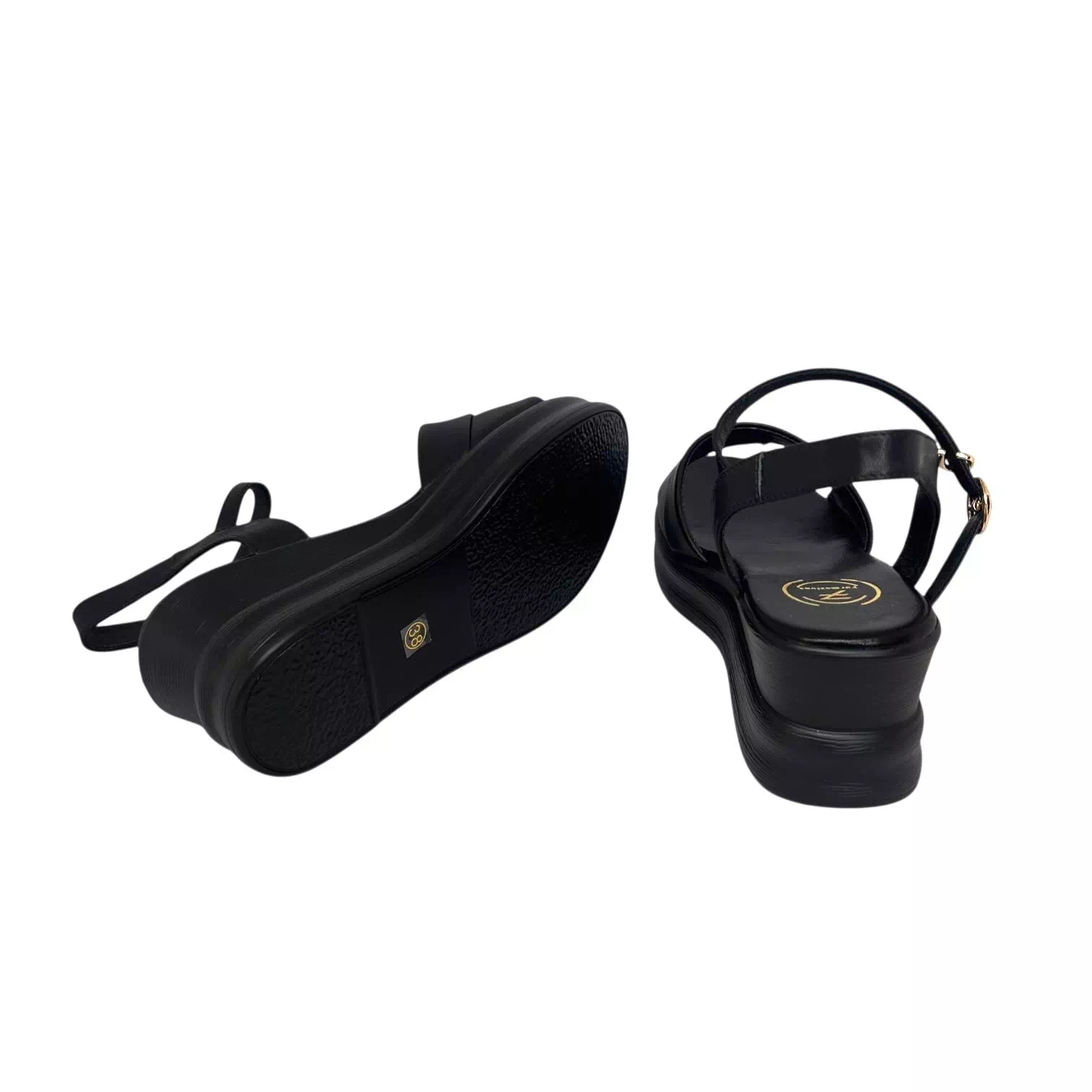 Sandale negre cu talpa platforma