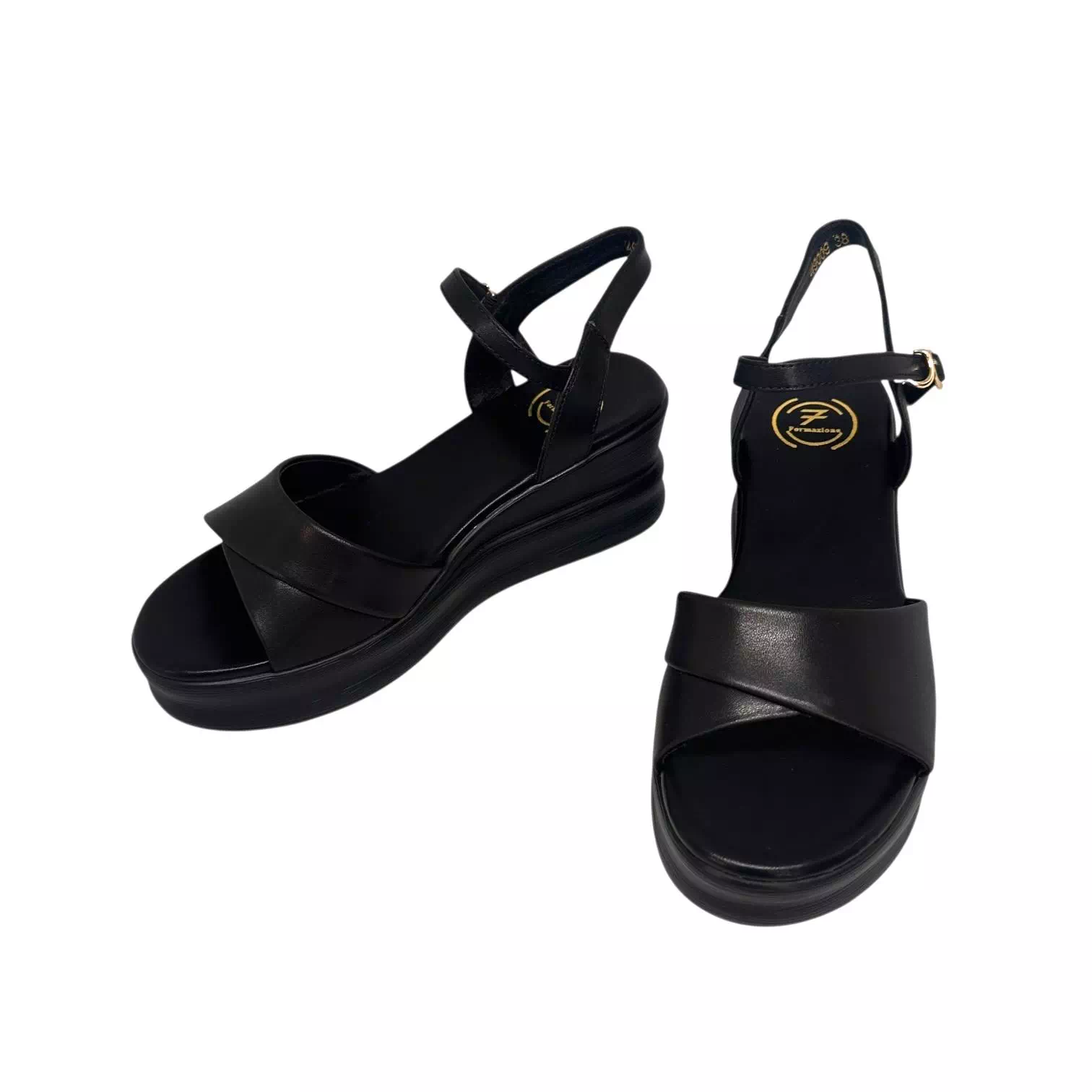 Sandale negre cu talpa platforma
