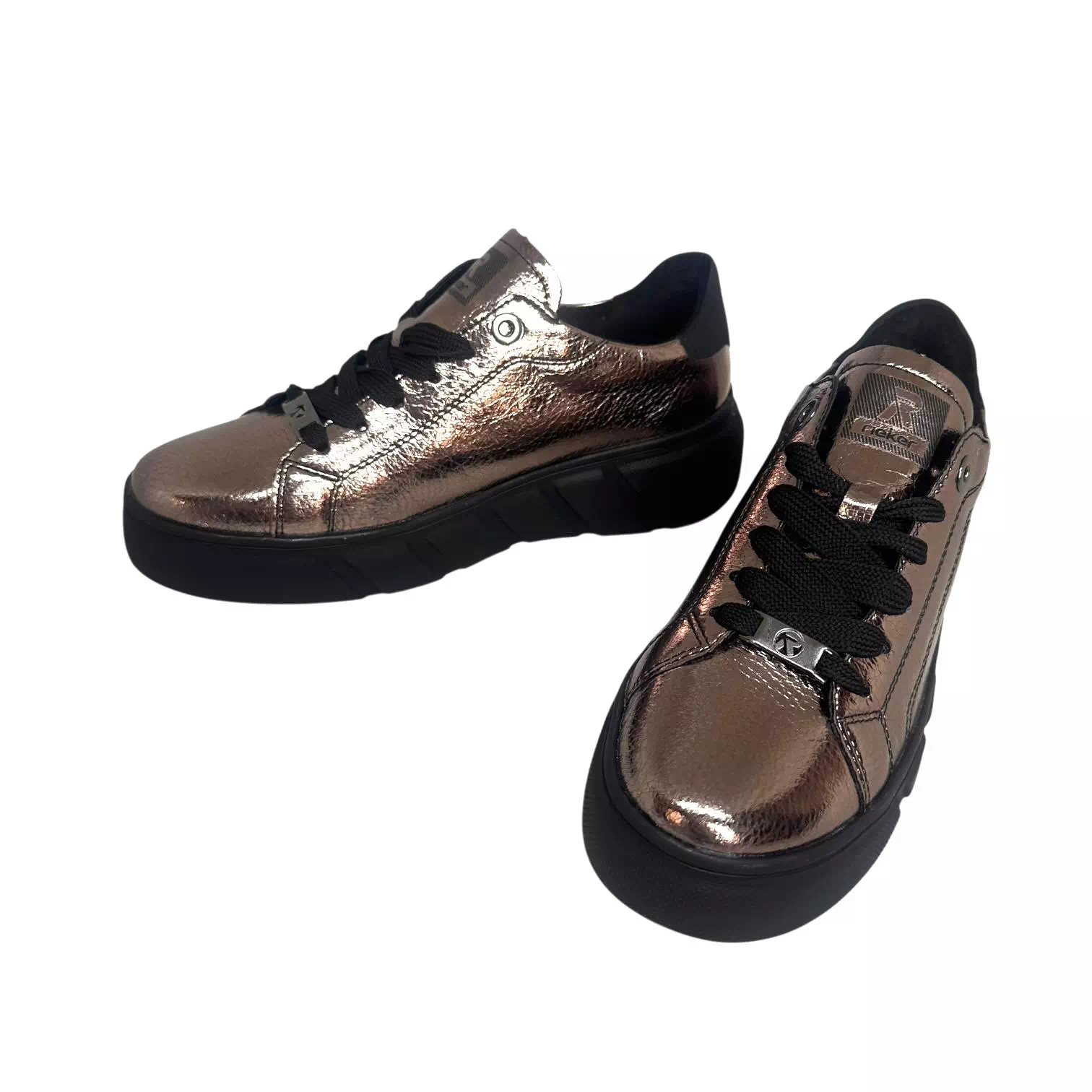 Pantofi Rieker platin cu siret