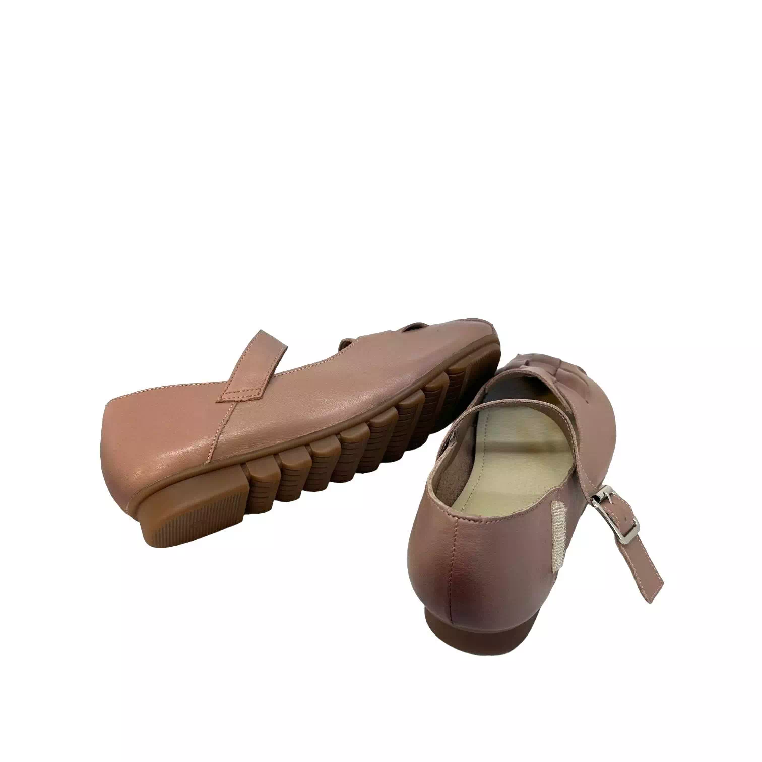 Pantofi maro cu bareta