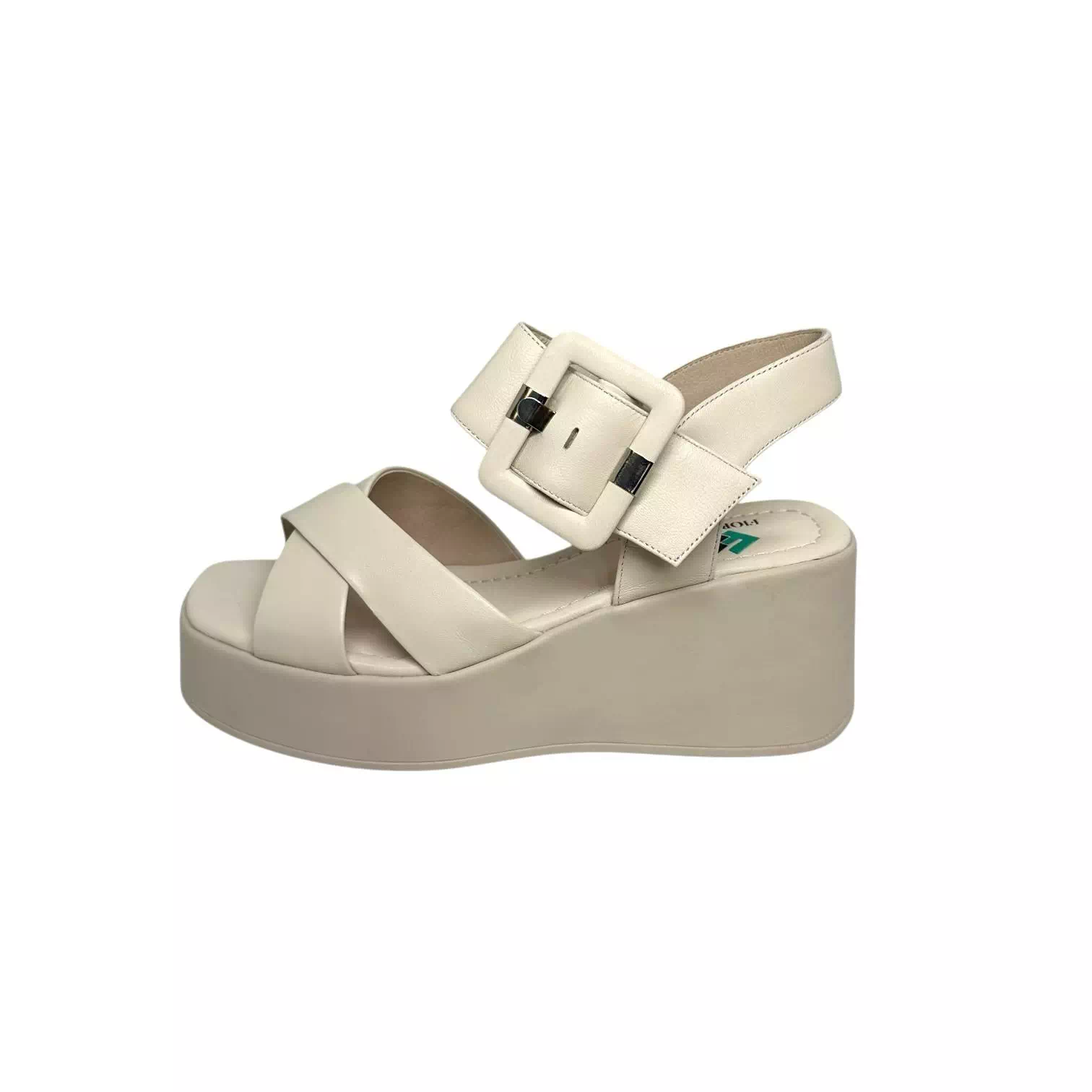 Sandale Fiore Fino crem cu platforma