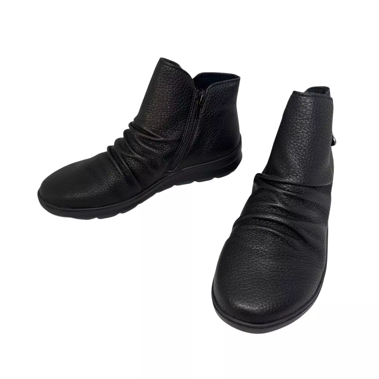 Ghete Rieker negre cu fronseuri