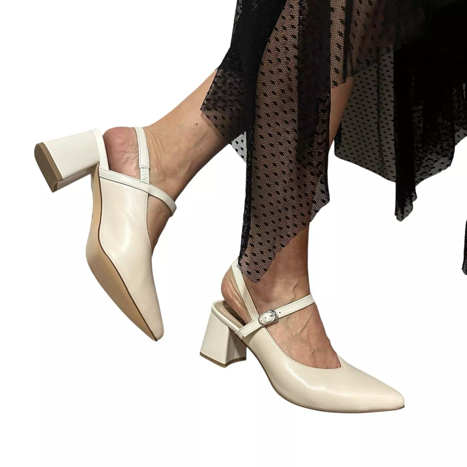 Pantofi decupati Fiore Fino crem