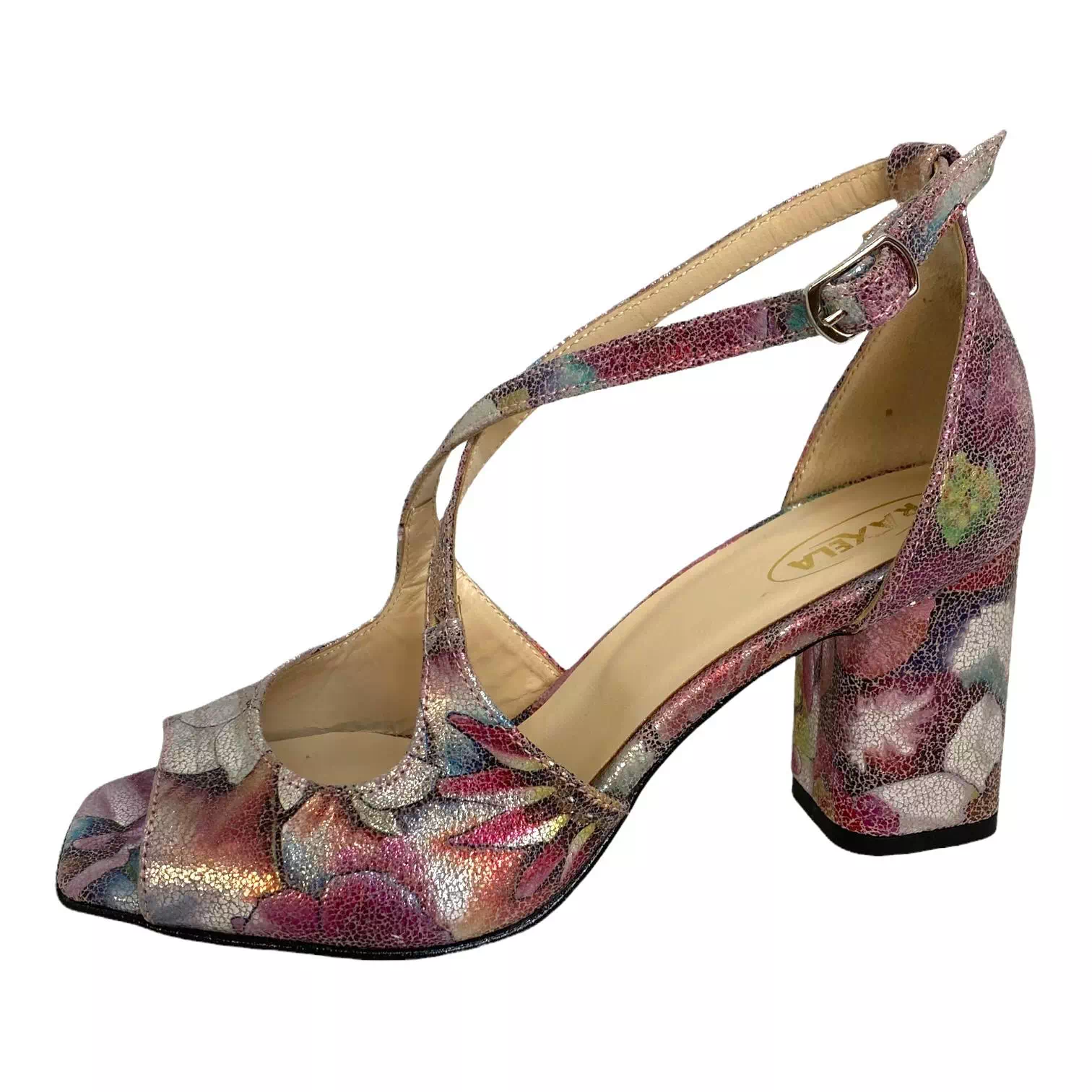 Sandale Raxela multicolore cu model floral