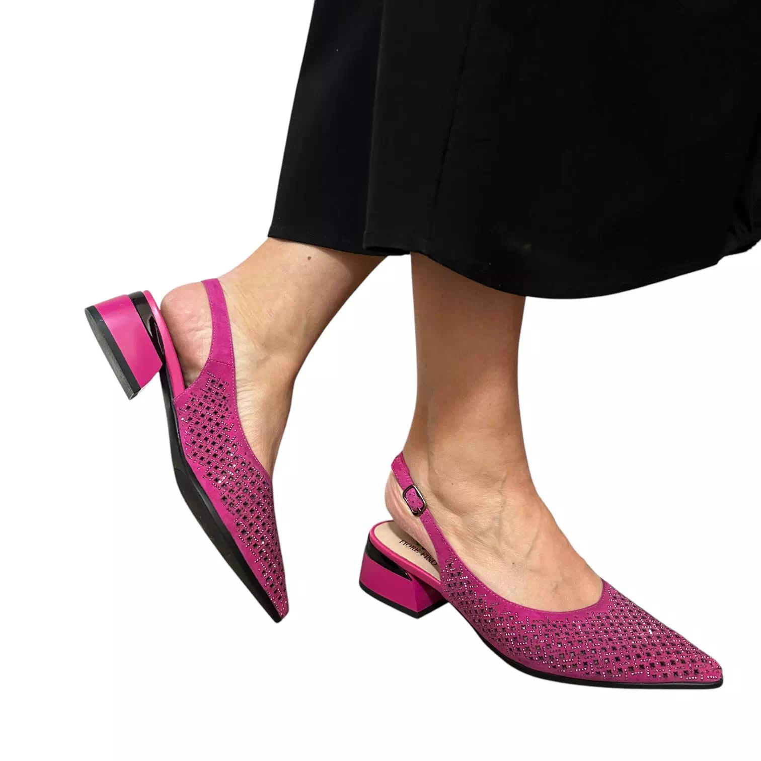 Pantofi decupati Fiore Fino fuxia