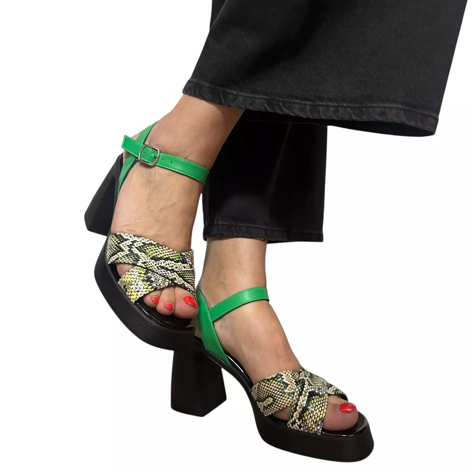 Sandale Dogati multicolore cu toc