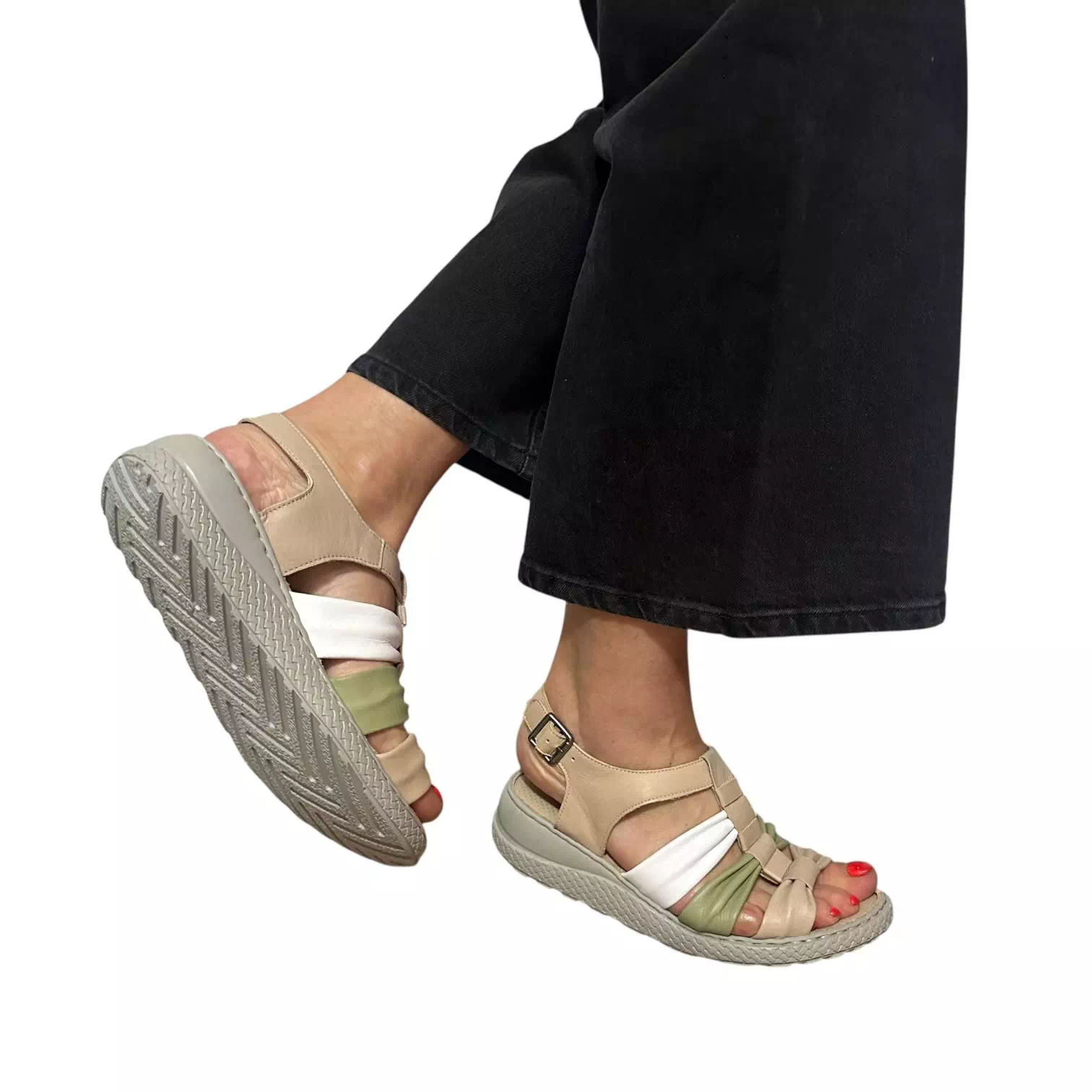 Sandale Dogati bej combinat