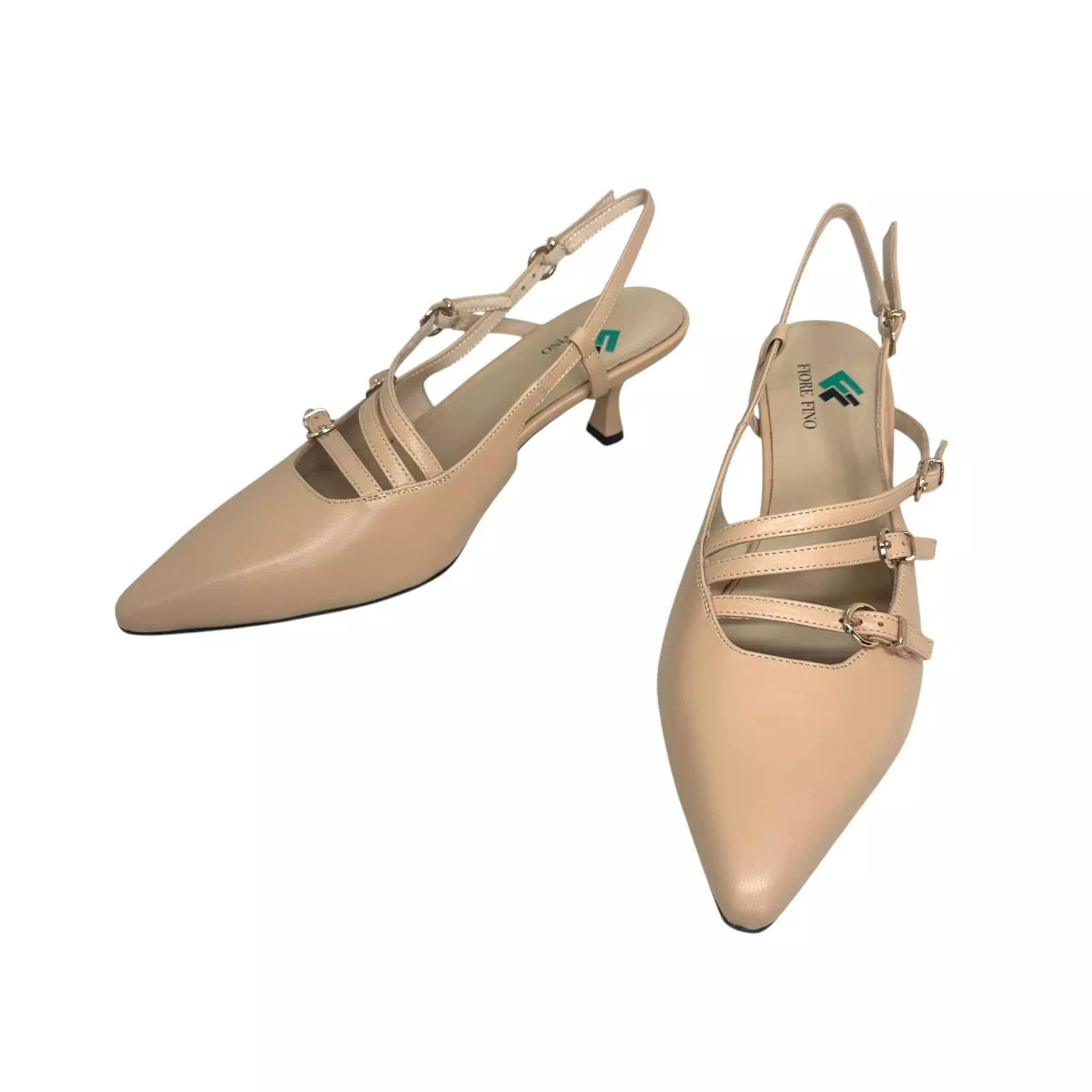 Pantofi stiletto decupati Fiore Fino bej