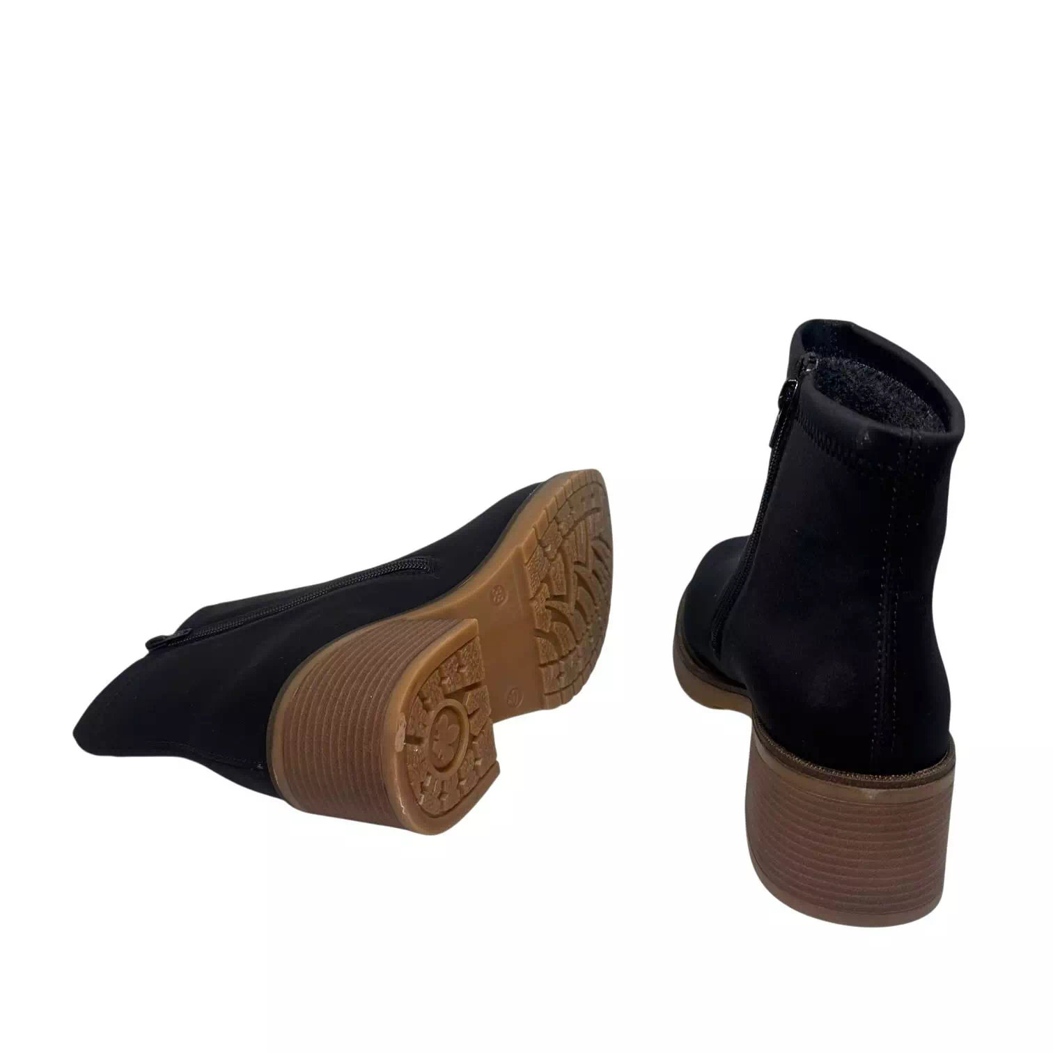 Ghete Rieker negre Tex cu talpa maro