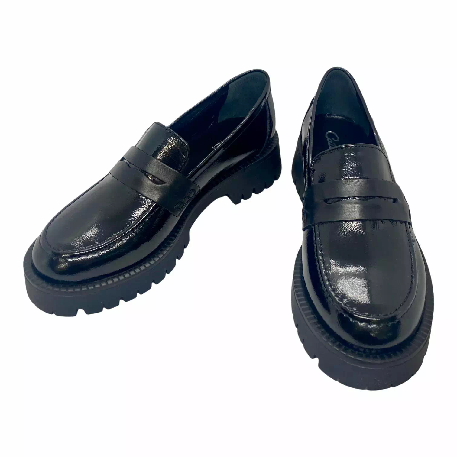 Pantofi negri cu talpa confort si detaliu