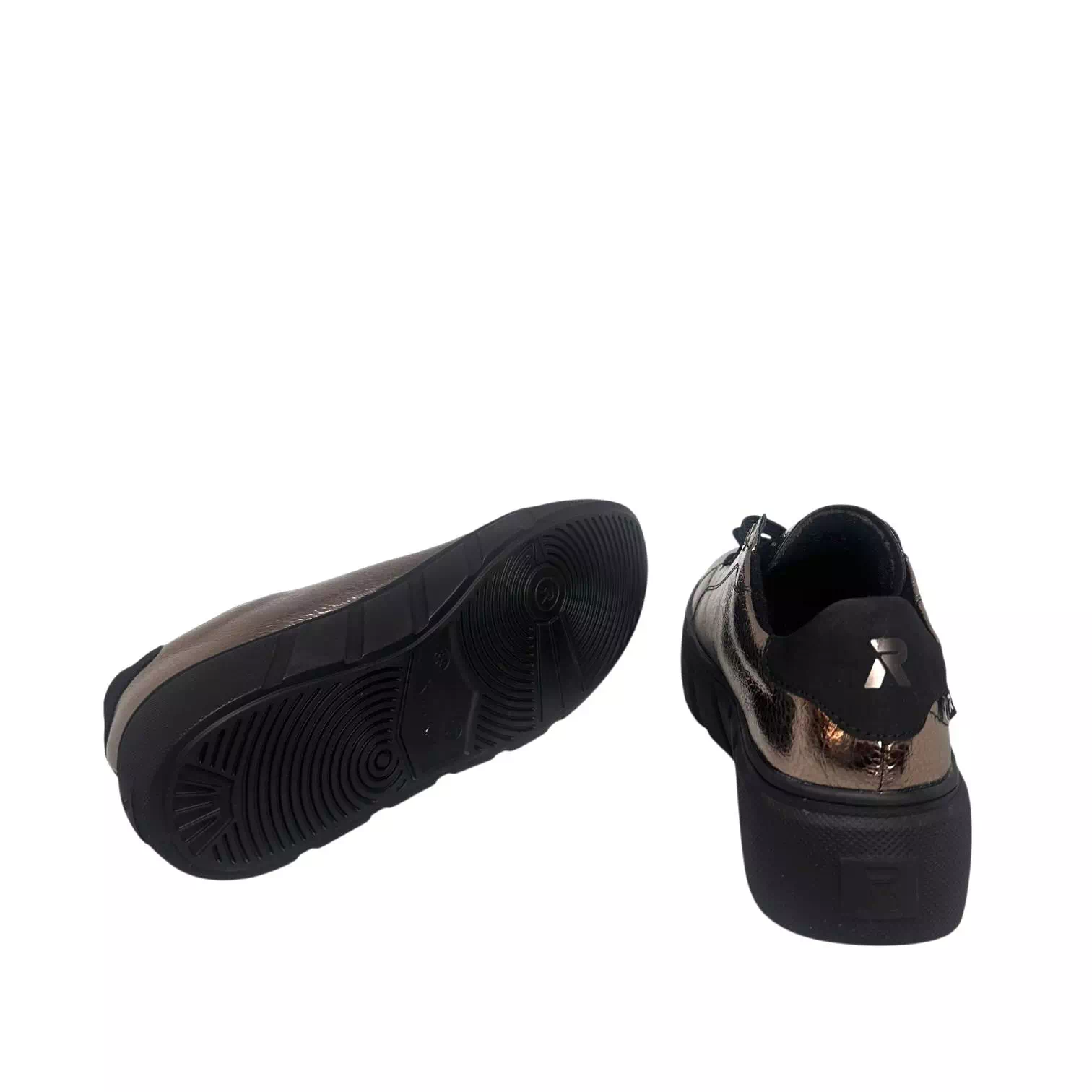 Pantofi Rieker platin cu siret