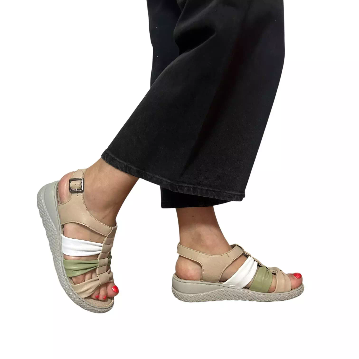 Sandale Dogati bej combinat